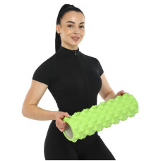 Ролер масажний циліндр (ролик мфр) FitGo Grid Rumble Roller, 450x140 мм, салатовий, код: FI-9395_LG