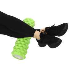 Ролер масажний циліндр (ролик мфр) FitGo Grid Rumble Roller, 450x140 мм, салатовий, код: FI-9395_LG