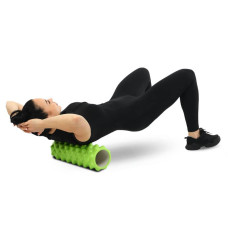 Ролер масажний циліндр (ролик мфр) FitGo Grid Rumble Roller, 450x140 мм, салатовий, код: FI-9395_LG