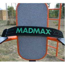 Пояс шкіряний для важкої атлетики MadMax Suede Single Prong XXL, чорний-сірий, код: MFB-301_XXL