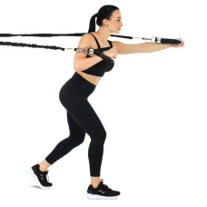 Еспандер з карабіном у захисному рукаві Ezous Resistance Tube With Cover навантаження високе, чорний, код: K-05-H