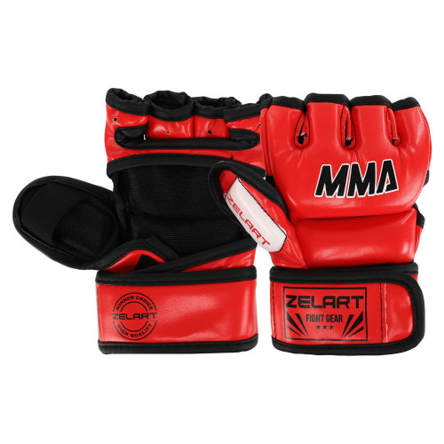Рукавички для змішаних єдиноборств MMA Zelart 2XS, червоний, код: BO-0397_XXSR