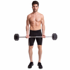 Штанга фіксована Zelart Rubber Hexagon Barbell вигнута гумова довжина-95см 30кг, код: TA-6231-30-S52