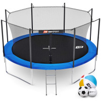 Батут Hop-Sport 12ft (366см) синій із внутрішньою сіткою, код: 5906190230485