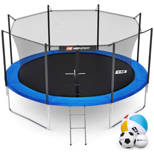 Батут Hop-Sport 12ft (366см) синій із внутрішньою сіткою, код: 5906190230485