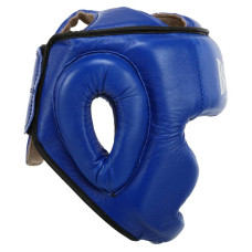 Шолом боксерський з повним захистом шкіряний Boxer New L, синій, код: 2033-N_LBL