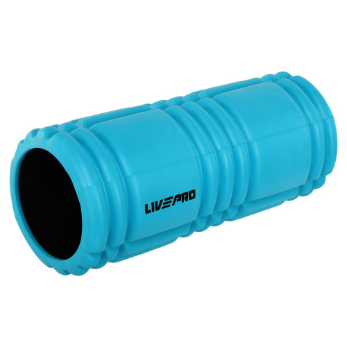Ролер масажний циліндр (ролик мфр) Grid 3D Roller EVA LiveUp 33см, синій, код: LP8231