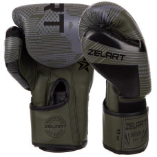 Рукавички боксерські Zelart 12oz, чорний-зелений, код: BO-2533_12BKG