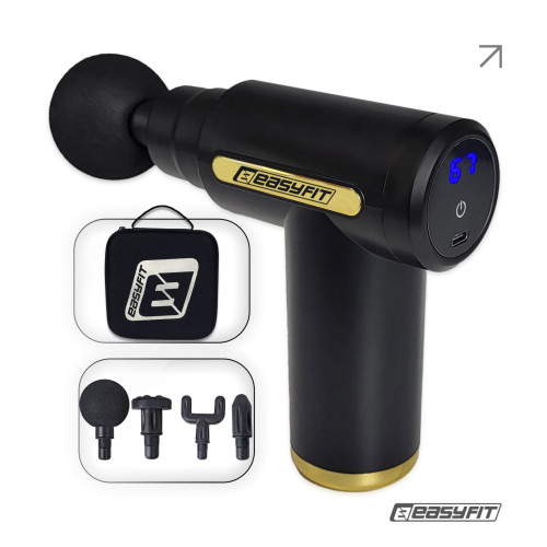 Перкусійний масажер для тіла EasyFit Pulse Mini 4 насадки, 6 режимів, код: EF-2070