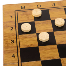 Шахи шашки нарди 3 в 1 набір настільних ігор з бамбука PlayGame 39x39см, код: A3140