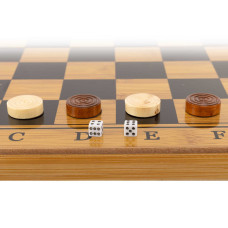 Шахи шашки нарди 3 в 1 набір настільних ігор з бамбука PlayGame 39x39см, код: A3140