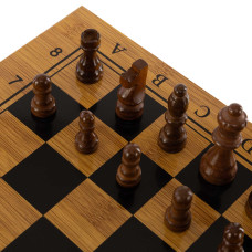 Шахи шашки нарди 3 в 1 набір настільних ігор з бамбука PlayGame 39x39см, код: A3140