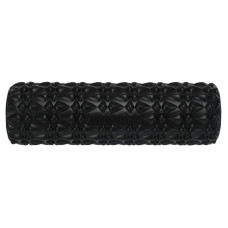 Ролер масажний циліндр (ролик мфр) заповнений піною FitGo Grid Bubble Roller, 450x130 мм, чорний, код: FI-9391_BK