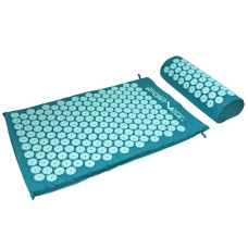 Килимок акупунктурний з валиком SportVida Аплікатор Кузнєцова 660x400 мм Turquoise/Turquoise, код: SV-HK0283