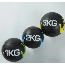 Медбол Generation Fitness FF42C1C-2kg, 2 кг, чорний-блакитний, код: 522830-AX