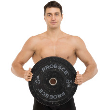 Бамперні диски із структурної гуми Record Bumper Plates 51мм, 5кг, чорний-сірий, код: TA-4782-5