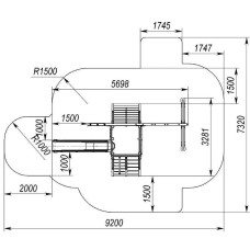 Ігровий комплекс InterAtletika Ранчо, 5700х3800х3180 мм, код: Р801 Б-SM