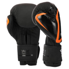 Боксерські рукавиці шкіряні Fistrage 14oz, чорний, код: VL-4279_14BK
