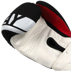 Боксерські рукавиці PowerPlay Matt Challenger 14 унцій, чорний-білий, код: PP_3086_14oz_Bl/White