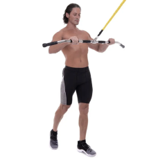 Ручка для верхньої тяги York Fitness 122см вигнута з гумовими рукоятками, хром, код: 00014961361605