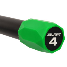 Бодібар Zelart Body Bar 4 кг, чорний-зелений, код: FI-4780-4