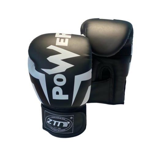 Рукавички боксерські Power ZTQ-116 10 унцій, чорний з білими елементами, код: 14052-SNS