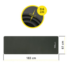 Килимок для йоги та фітнесу Cornix TPE 1830x610x6 мм, чорний, код: XR-0350