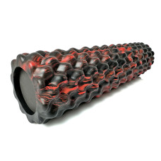 Масажний ролик EasyFit Bubbles 450х120 мм, чорний-червоний, код: EF-3341-1-Bk-EF