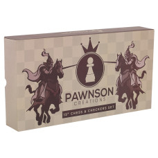 Шахи, шашки 2 в 1 дерев"яні на магнітах Pawnson 390x390 мм, код: X0038
