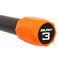 Бодібар Zelart Body Bar 3 кг, чорний-помаранчевий, код: FI-4780-3