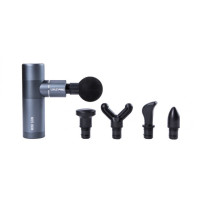 Перкусійний масажер LivePro Mini Massage Gun 137x90x46 мм, сірий, код: 6951376150131