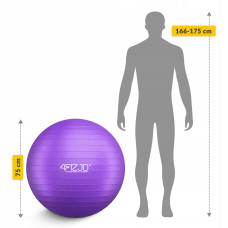 М"яч для фітнесу (фітбол) 4Fizjo 75 см Anti-Burst Violet, код: P-5905973404815
