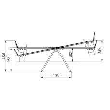 Качалка - балансир InterAtletika велика, 3171х333х1229 мм, код: TE213-SM