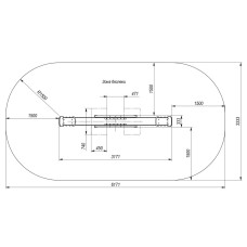 Качалка - балансир InterAtletika велика, 3171х333х1229 мм, код: TE213-SM