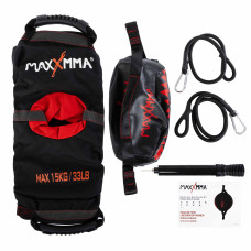 Груша пневматична на розтяжках з основою-обтяжувачем Maxxmma чорний-червоний, код: SD03KIT-S52