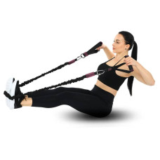 Еспандер з карабіном у захисному рукаві Ezous Resistance Tube With Cover навантаження високе, чорний, код: K-05-L
