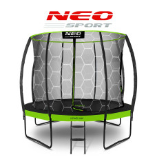 Батут Neo-Sport NS-08C221 з внутрішньою сіткою 8 футів 252 см, чорно-зелений, код: 5903890612771-IN