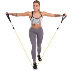 Еспандер багатофункціональний Zelart Resistance Band для фітнесу 5 джгутів у чохлі, код: ET-510-S52