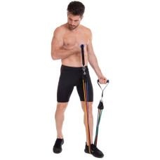 Еспандер багатофункціональний Zelart Resistance Band для фітнесу 5 джгутів у чохлі, код: ET-510-S52