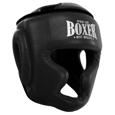 Шолом боксерський з повним захистом шкіряний Boxer New L, чорний, код: 2033-N_LBK