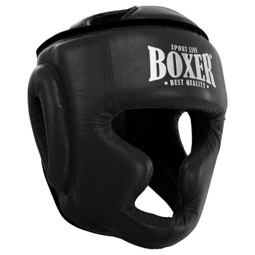 Шолом боксерський з повним захистом шкіряний Boxer New L, чорний, код: 2033-N_LBK