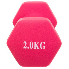 Гантель для фітнесу з неопреновим покриттям Generation Fitness FF51D4A-2kg, 1х2 кг, гарячо-рожевий, код: 522908-AX
