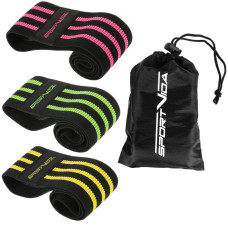 Резинка для фітнесу та спорту із тканини SportVida Hip Band 3 штуки, код: SV-HK0365