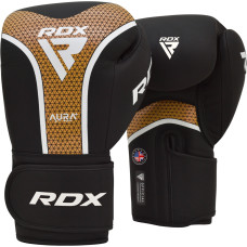 Боксерські рукавиці RDX Aura Plus T-17 14 унцій, чорний-золотий, код: BGR-T17BGL-14OZ+
