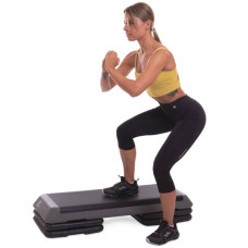 Степ-платформа FitGo 1100x410x200 мм, чорний-сірий, код: FI-6772-S52