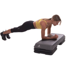 Степ-платформа FitGo 1100x410x200 мм, чорний-сірий, код: FI-6772-S52