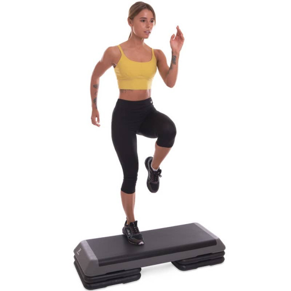Степ-платформа FitGo 1100x410x200 мм, чорний-сірий, код: FI-6772-S52