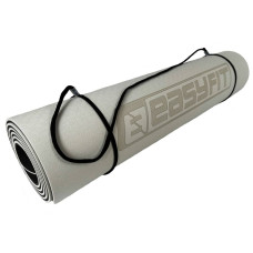Килимок для йоги та фітнесу EasyFit TPE+TC двошаровий, 1830х610х6 мм, сірий-чорний, код: EF-1924-GYBK-EF