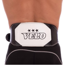 Пояс атлетичний шкіряний Velo XXL чорний-білий, код: VL-8182_XXL