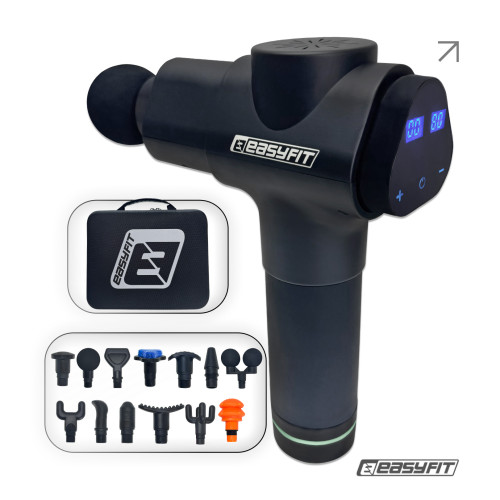 Перкусійний вібромасажер EasyFit UltraGun 13 насадок, код: EF-2074